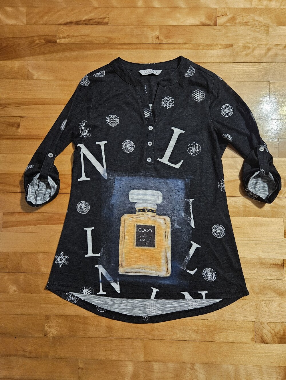 Coco Chanel Graphic Tunic New Label Brand Size S